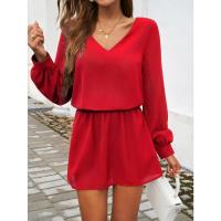 Vestido de manga larga para mujer, elegante color sólido, de moda, suelto, informal, barato - details 16