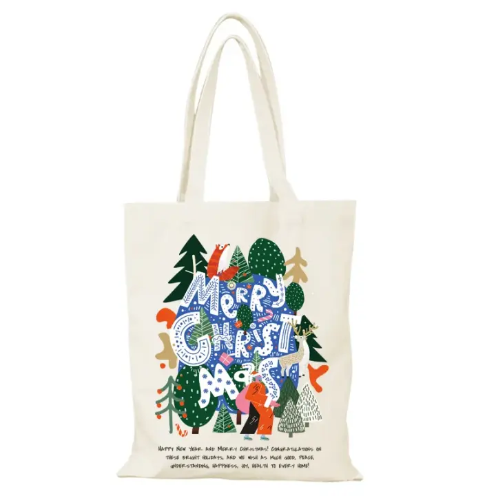 Bolsa de Lienzo Impresa Bolsa Ecológica para Compras Diseño de Dibujos Animados Lining de Poliéster - 1