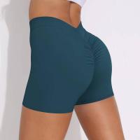 Pantalones cortos de Color sólido para mujer, pantalones cortos deportivos elásticos de cintura alta para Fitness, glúteos color melocotón, pantalones de Yoga para correr - details 15