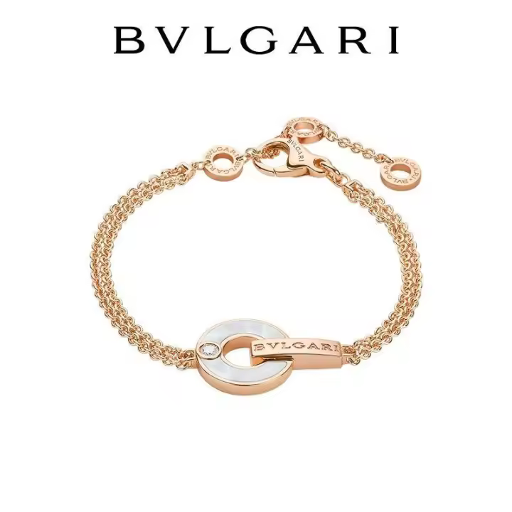 ВVLGΑRΙ ™ Pulsera-Pulsera de oro rosa de 18 quilates con elementos de cornalina, lapislázuli, malaquita y nácar - 1