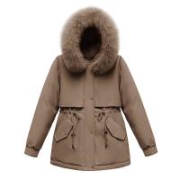 Parka cálida de invierno, abrigo de algodón polar con capucha de piel y bolsillos para clima frío al aire libre - details 0