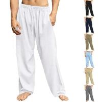 Pantalones sueltos de lino y algodón para hombre, pantalón informal de verano, Color sólido, talla grande, S-5XL - details 1