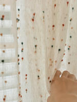 Cortinas De Lino Con Puntos Arco Iris Para Habitación Infantil Estilo Francés Retro Japonés Poliéster Gauze Doble Capa Translúcida Decorativas - details 8
