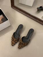 Sandalias Planas de Moda para Mujer Estampado de Leopardo Novedad con Falda - details 5