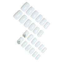 Uñas postizas cuadradas blancas con diamantes de imitación, puntas de uñas artificiales cuadradas, decoración DIY - details 0
