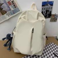 Mochila para ordenador a la moda, bolso escolar para estudiantes de Color sólido con cremallera, bolso de hombro de viaje informal de gran capacidad para estudiantes universitarios - details 3