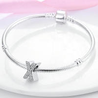 Series de Encantos de Plata Esterlina S925 Letras de Alfabeto Ajuste para Pulsera y Brazalete de 3mm Joyería Fina de Cumpleaños para Mujeres - details 23