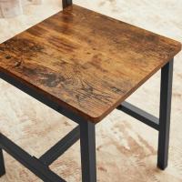 Juego de 2 Sillas de Comedor Marco de Acero, Estilo Industrial Marrón Rústico y Negro Tinta LDC092B01V1 - details 7
