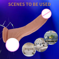 Juguete sexual para mujeres Consolador de silicona realista de 7,2 pulgadas, material seguro para el cuerpo Ventosa fuerte Consolador anal grueso realista ultra suave para hombres Estimulador de punto G con eje curvo y bolas Entrenador de garganta - details 1