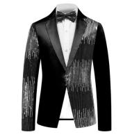 Blazer de lentejuelas con estilo para hombre, Chaqueta de traje ajustada, abrigo - details 1