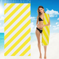 Una toalla de playa y toalla de baño turca a rayas, extra grande, nueva, hermosa, de secado rápido, toalla de playa compacta, toalla de baño ligera con diseño a rayas, adecuada para viajes a la playa, yoga, gimnasio, piscina, natación, camping, un regalo - details 2