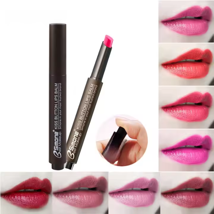Bsimone Lápiz labial de presión hidratante iluminado, bálsamo labial mate, maquillaje para fiesta estudiantil - 1