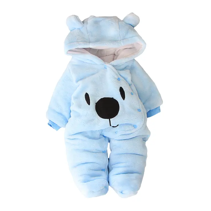 Pudcoco-Pelele con capucha para bebé, niña y niño, traje de nieve de vellón con broche, ropa de abrigo de invierno, mono con patrón lindo - 1