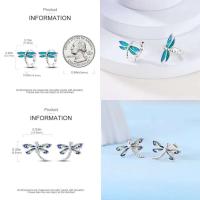 Pendientes colgantes de trébol de la suerte para mujer, plata pura, piedra Original, circón, herradura, verde de cuatro hojas, joyería de fiesta - details 8
