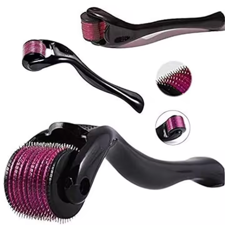 Rodillo de acero inoxidable 0,5 para uso doméstico, rodillo de microagujas para Barba corporal y Facial, con estuche - 1