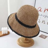 Nuevo cubo de paja de verano para mujer, sombrilla para exteriores, pescador, moda para mujer, sombrero de playa para vacaciones, regalo de primavera - details 3
