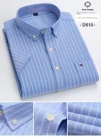 Camisa Oxford 100% de algodón para hombre, ropa de verano a rayas a cuadros de manga corta para hombre, camisa de vestir de corte Regular de negocios de gran tamaño 7XL 6XL - details 10