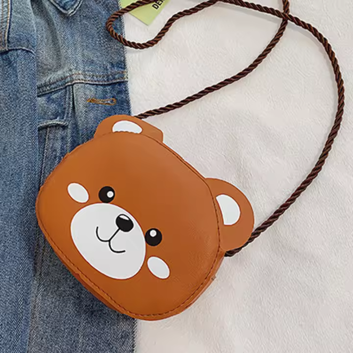 Bolso cruzado de PU para niñas, bolsa de hombro con estilo de Animal de dibujos animados adorables para compras, 1 unidad - 1