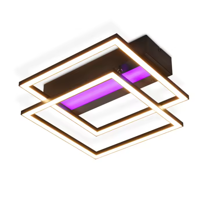 CBJKTX Plafón LED para Salón, 2 Marcos, Negro, Moderno, Cuadrado, Regulable, Ideal para Pasillo - 1