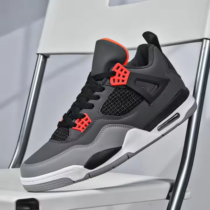 2025 nuevos zapatos acolchados de aire zapatillas para parejas 4 generaciones de zapatillas de baloncesto zapatillas transpirables - 1