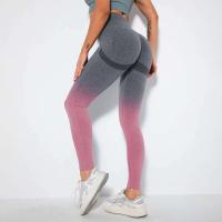 Malla de color degradado sin costuras para mujer, pantalones para correr Fiess con sandalia para realzar la cadera, pantalones de yoga de secado rápido - details 38