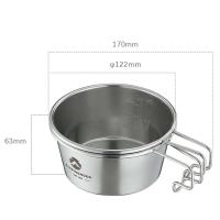 Moon - Villa de acero inoxidable para exteriores, cuenco para sierra para metales de 450 ml, taza portátil para acampar y hacer senderismo, utensilios de cocina para Picnic con - details 2