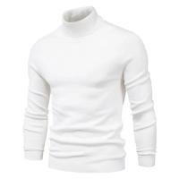 Jersey informal de cuello alto para hombre, suéter de punto, Color sólido - details 24