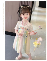 Hanfu colección de verano 2025 nuevo vestido chino antiguo súper inmortal para niñas pequeñas falda estilo Tang para niños - details 15