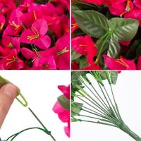 Bougainvillea artificial realista de seda sintética, resistente a los rayos UV, flores artificiales, planta de larga duración, decoración de verano, enredaderas de buganvilla - details 7