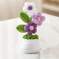 Flores hechas a mano, plantas en macetas, flores de simulación, plantas en macetas, flores terminadas tejidas, decoración para el hogar y el jardín, regalo para invitados de boda - details 4