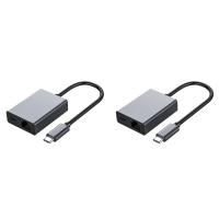 Adaptador de base USB C para Google TV 4K, Ethernet, USB C a Ethernet, Plug and Play, compatible con carga PD, 2 uds. - details 0