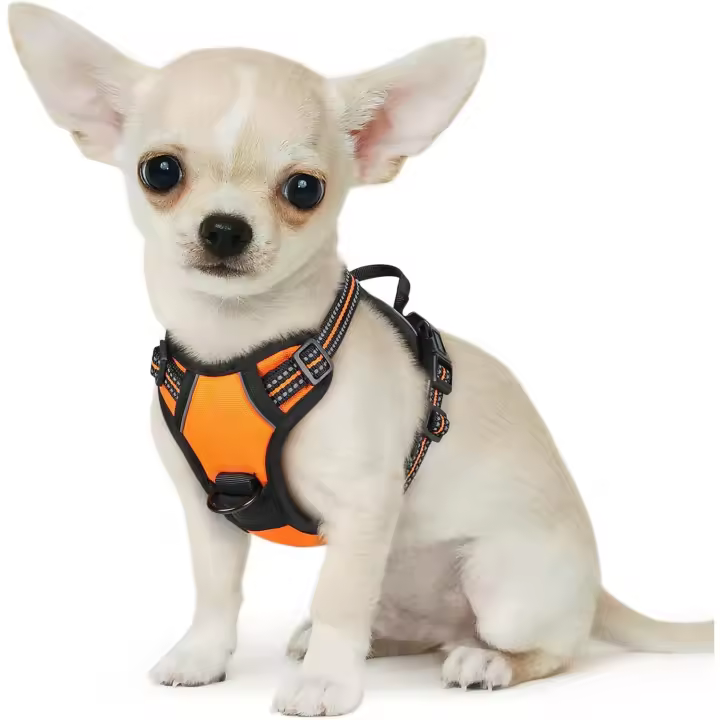 Correa de Perro Antipulla Media Chaleco Acolchado Estable con Anillos de Pecho y Espalda - 1