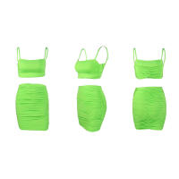 Conjunto de dos piezas para mujer, camisola sexy ajustada con fruncido, moda 2024, muy vendido. - details 41