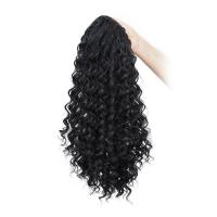 Cola de Caballo rizada de 18 pulgadas, pelo sintético ombré, peluca rizada corta y esponjosa, extensión de cabello con Clip con cordón negro Afro - details 9