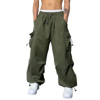Pantalones Cargo de gran tamaño para hombre, ropa de calle Vintage, pantalones holgados de pierna ancha, pantalones de paracaídas informales para hombre - details 0