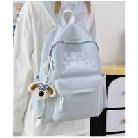 Mochila coreana simple de color sólido con alfabeto para estudiantes, mochila ligera de gran capacidad para viajes, mochila informal versátil - details 37