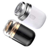 Afeitadora y recortadora de barba práctica, maquinilla de afeitar lavable recargable por USB para amante, marido, novio - details 3
