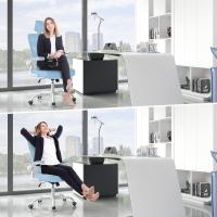 Soporte Lumbar Ajustable Azul Ideal para Oficina en Casa Reposabrazos Abatible Altura Ajustable - details 3