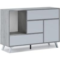 Mueble de Comedor Elegante Estilo Wind Madera Resistente Blanco/Cemento Longitud de 86x120x40cm - details 11