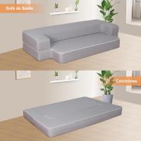 70 x 190 cm Sillón Cama Plegable, Sofá Cama Plegable con Espuma de Memoria y Almohada, Colchón de Suelo para Yoga, Oficina, Salón, Futon Sofá Cama Portada Lavable Unos, Gris Claro - details 18