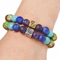Pulsera de Yoga Vintage India Doble Capa de 7 Akas Mujeres Hombres Joyería de Sanación de Piedras Lava - details 27