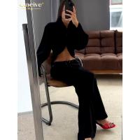 Conjunto de Moda de Lino Blanco Elegante Camisa de Manga Larga y Pantalones Anchos con Cintura Media Estilo Streetwear para Mujeres 2024 - details 17