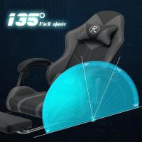 Silla Gaming Silla de Oficina Silla Giratoria Silla de Ordenador Silla de Tareas Silla de Escritorio Silla Ergonómica Silla de Carreras Silla de Cuero Silla PC Gaming (Rojo, con reposapiés) - details 49