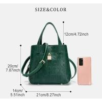 CHHC bolso de mano de las mujeres de la moda de lujo bolsa de cubo de gran capacidad elemento de la letra en relieve bolsa de la compra de las mujeres - details 1