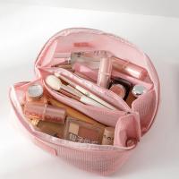 Bolsa de maquillaje de mano de malla portátil informal, bolsa de aseo de almacenamiento con cremallera ligera, estuches de cosméticos cuadrados de gran capacidad para exteriores - details 4