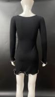 Vestido de punto de manga larga para mujer, Falda corta ajustada con borde de volantes, fragancia pequeña, sexy, Otoño e Invierno - details 12