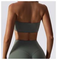 Ropa interior con corpiño antiflacidez para mujer, Tops deportivos de una pieza sin tirantes, ropa interior deportiva nublada, ropa ajustada para gimnasio y Yoga - details 18