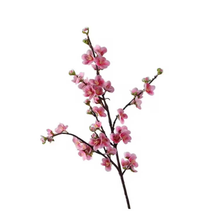 Ramas artificiales de flor de melocotón de 78cm, tacto Real, elegante flor de cerezo de seda hecha a mano, flor falsa de plástico, decoración de jardín al aire libre - 1