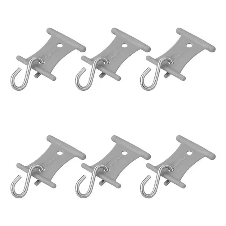 Ganchos en S para riel de toldo, acero resistente, 5/6-7/8mm, para caravana, RV, Camping, Clips para cortina, accesorios de montaje sin taladro, color gris, 6 uds. - 1