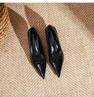 Zapatos de tacón de aguja puntiagudos de charol versátiles clásicos - details 45